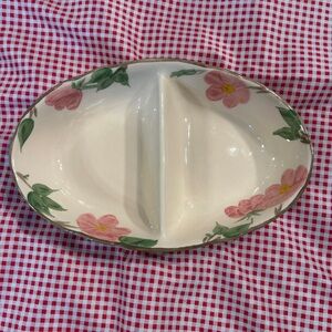 Excellent Condition Franciscan Desert Rose Divided Dish Vegetable Bowl Oval